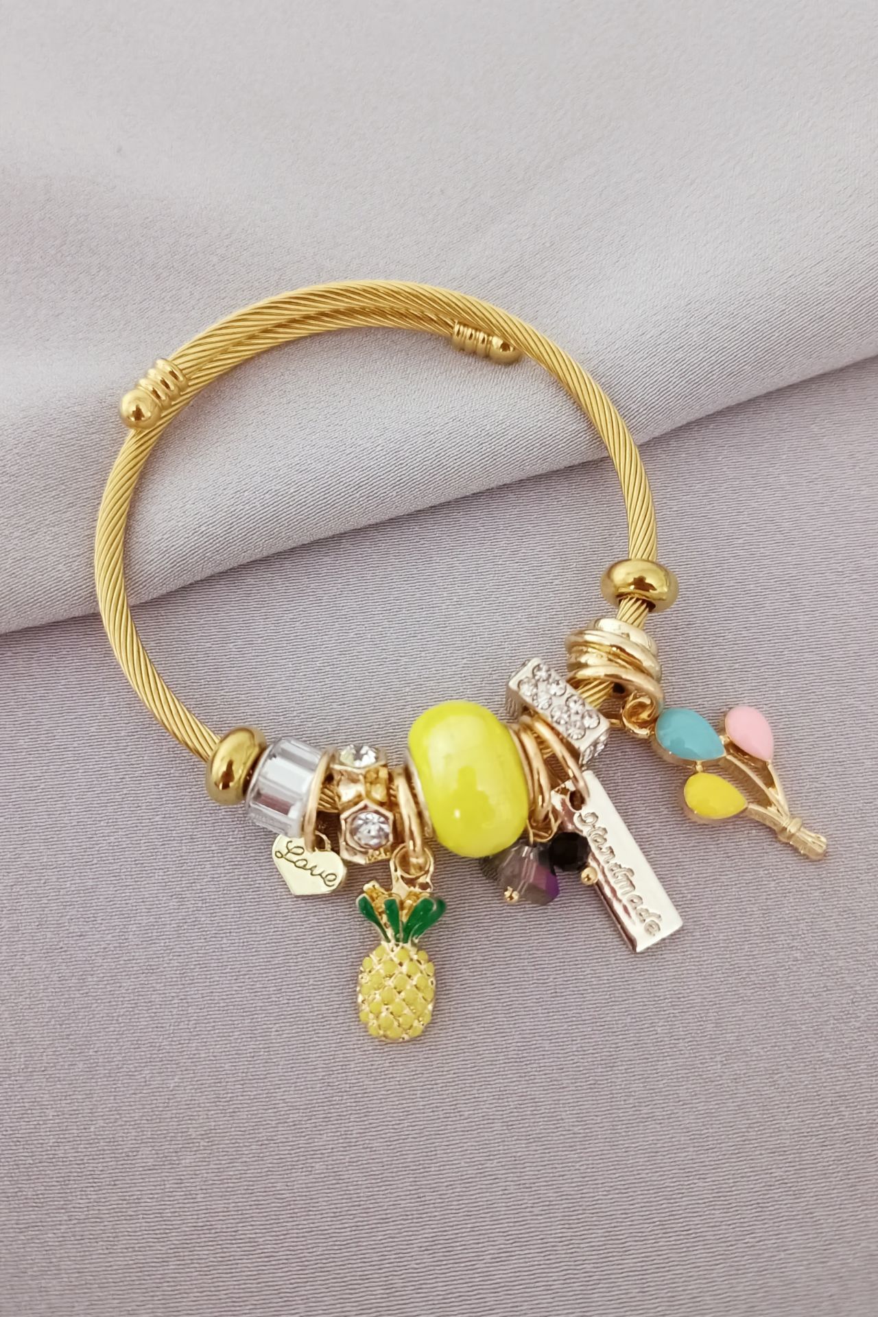 Çelik pandora bileklik gold