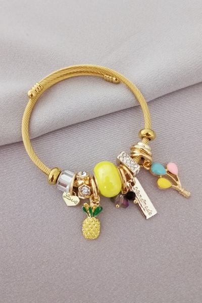 Çelik pandora bileklik gold