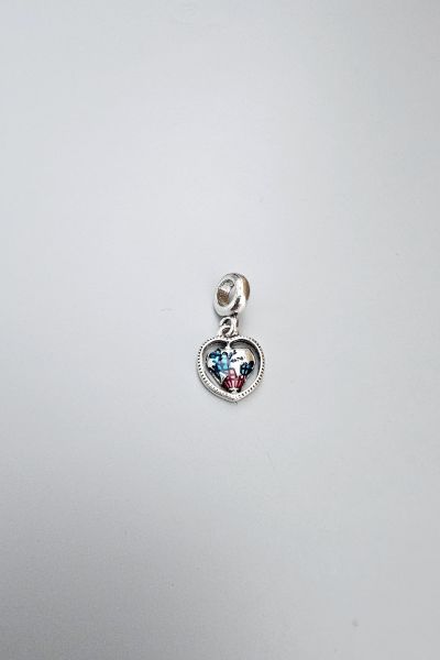 Çelik Silver Kalp Charm