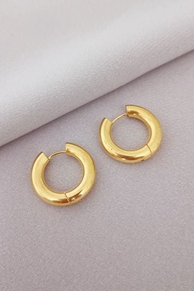 Çelik halka küpe gold