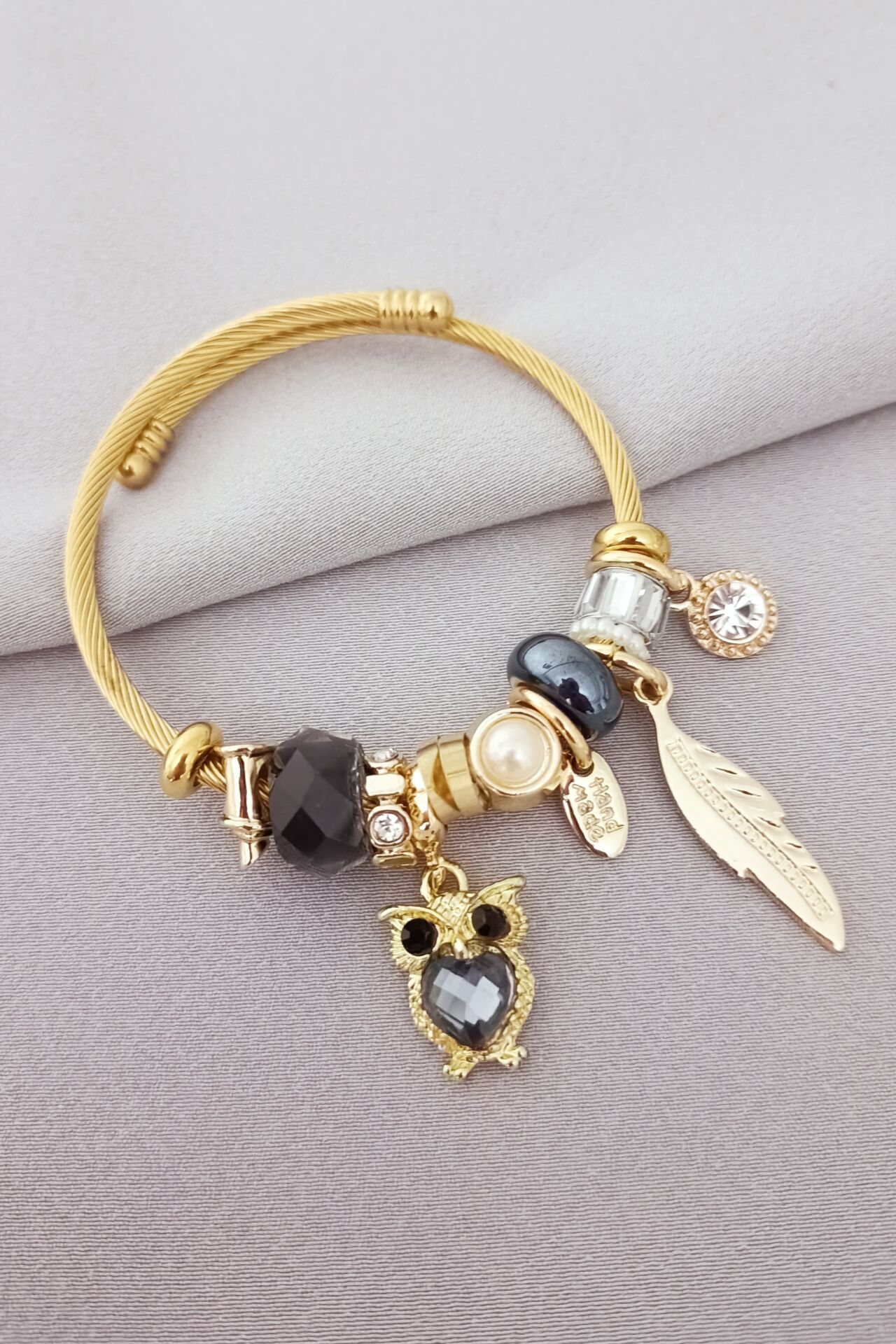 Çelik pandora bileklik gold