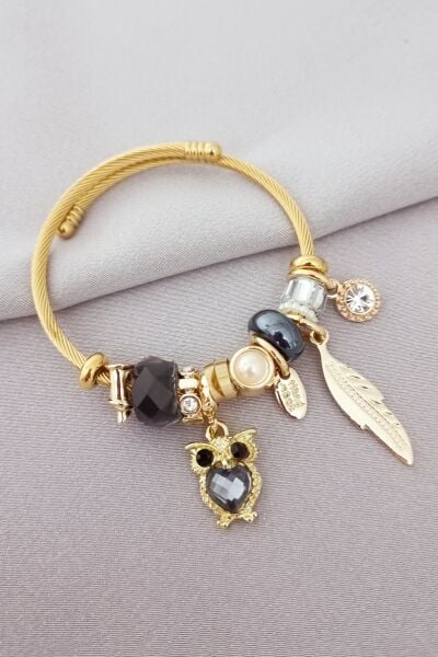 Çelik pandora bileklik gold