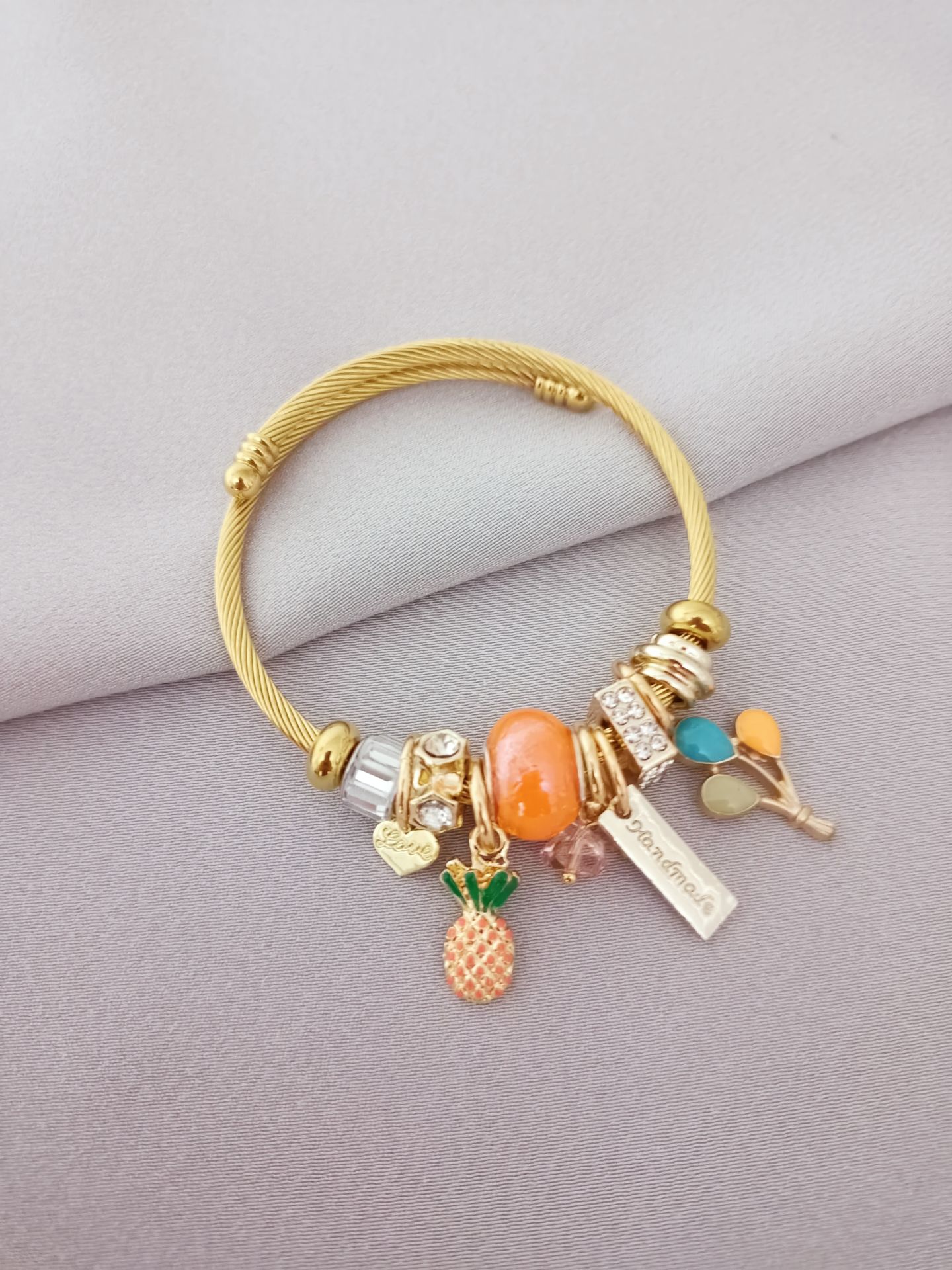 Çelik pandora bileklik gold