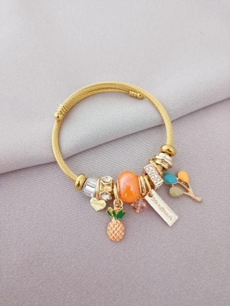 Çelik pandora bileklik gold