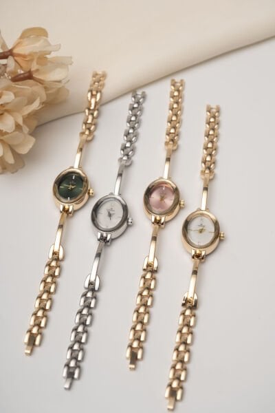 PREMİUM GOLD/SİLVER OVAL BAYAN SAAT