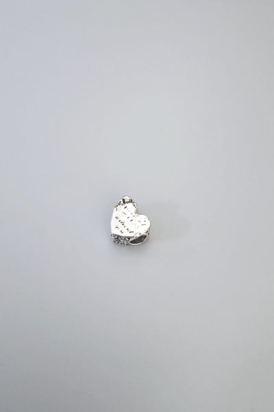 Çelik Silver Kalpli Charm