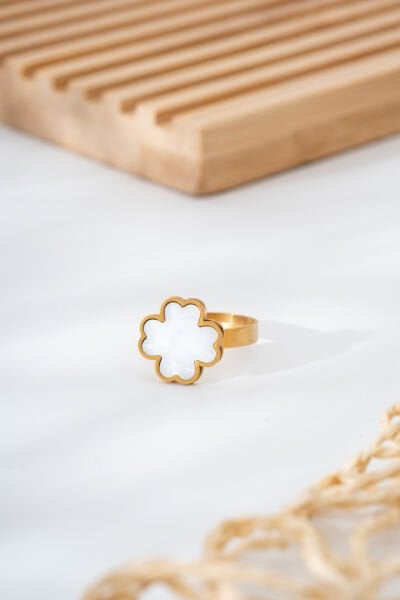 Paslanmaz Çelik Şans Yoncası Yüzük