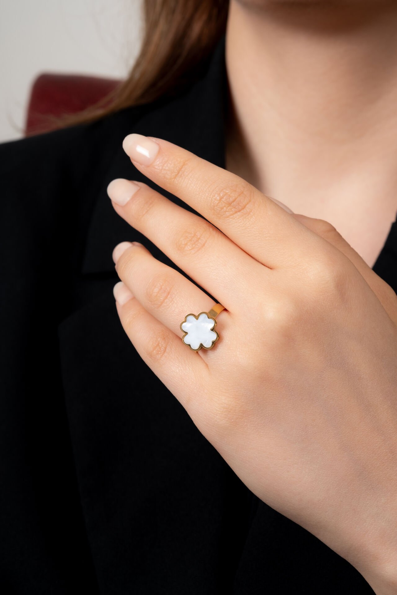 Paslanmaz Çelik Şans Yoncası Yüzük