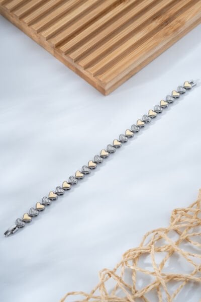 Çift Renk Kalp Detaylı VİP Bileklik