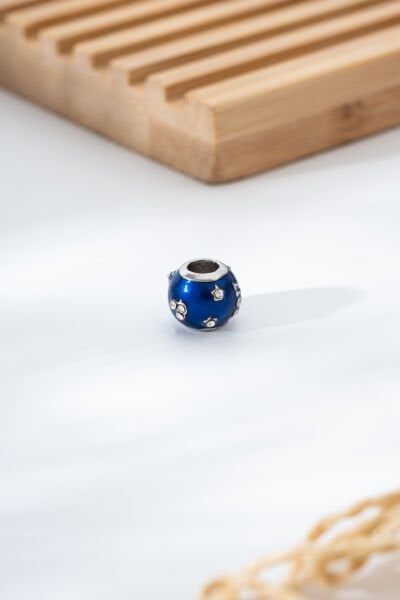 Çelik Mavi Taşlı Charm