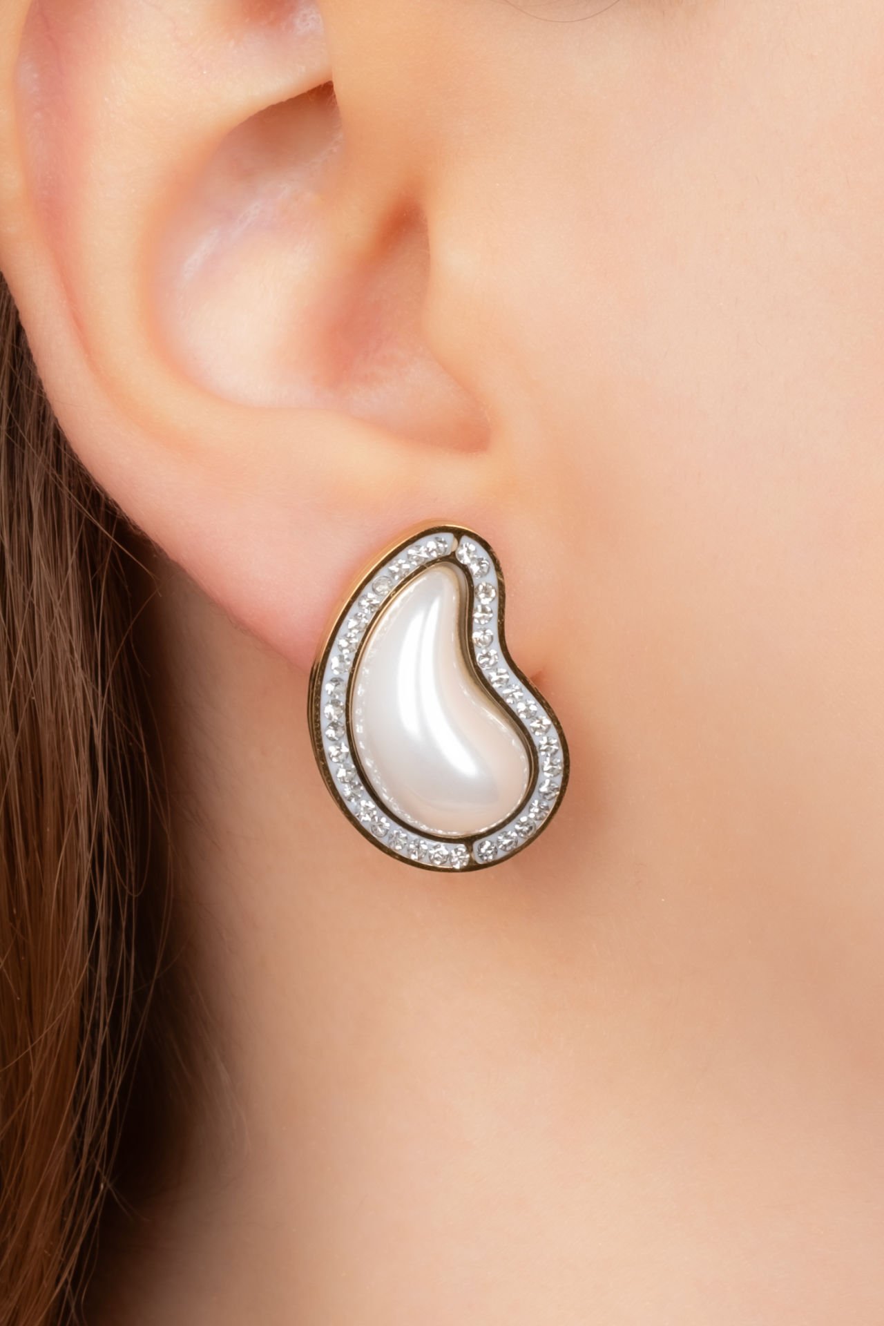 Paslanmaz Çelik İncili Küpe