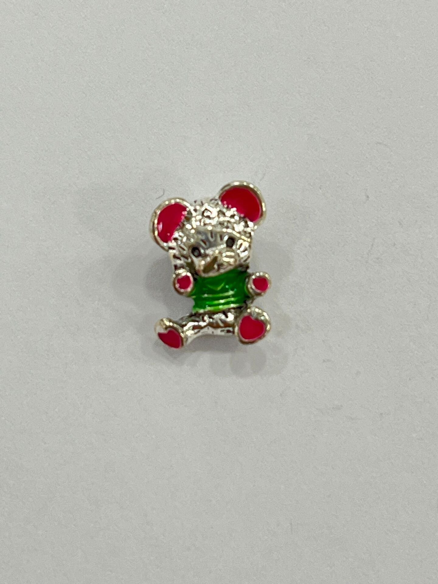 SİLVER PEMBE PUANLI AYICIKLI CHARM