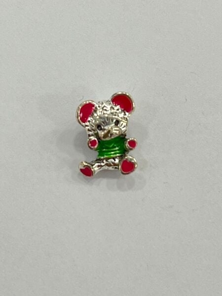 SİLVER PEMBE PUANLI AYICIKLI CHARM