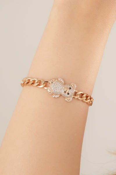 Zirkon Taşlı Ayıcık Figürlü  VIP Bileklik