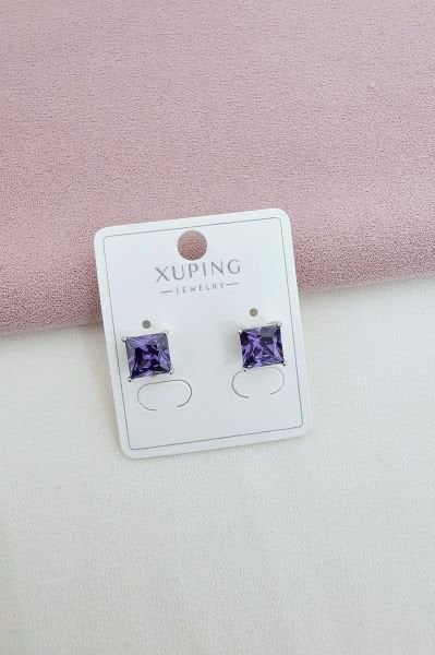 Xuping Mor Taşlı Küpe