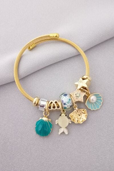 Çelik pandora bileklik gold