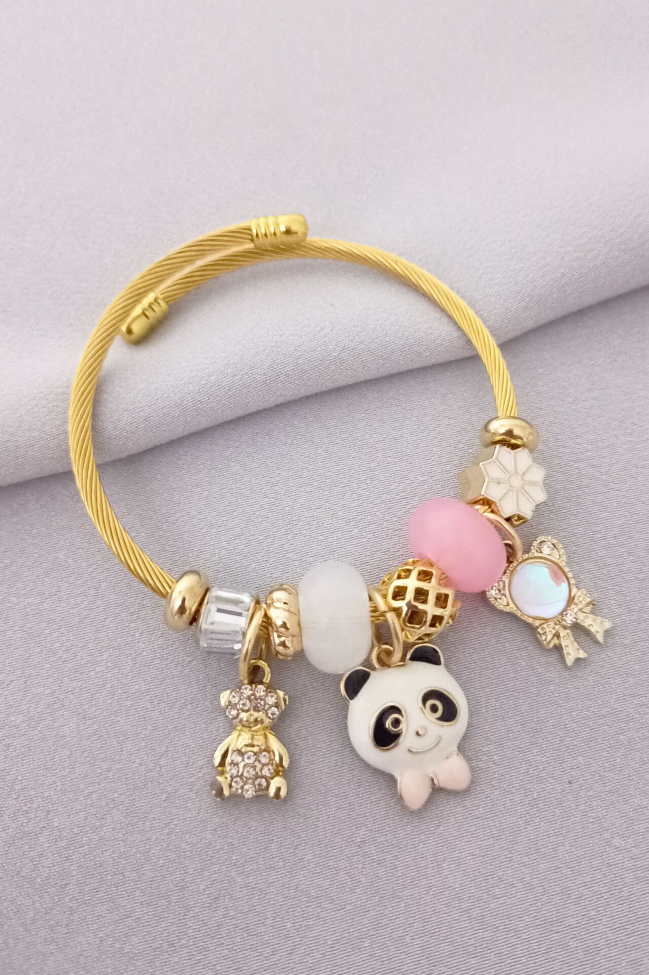 Çelik pandora bileklik gold