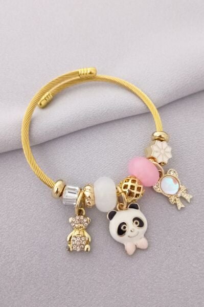 Çelik pandora bileklik gold