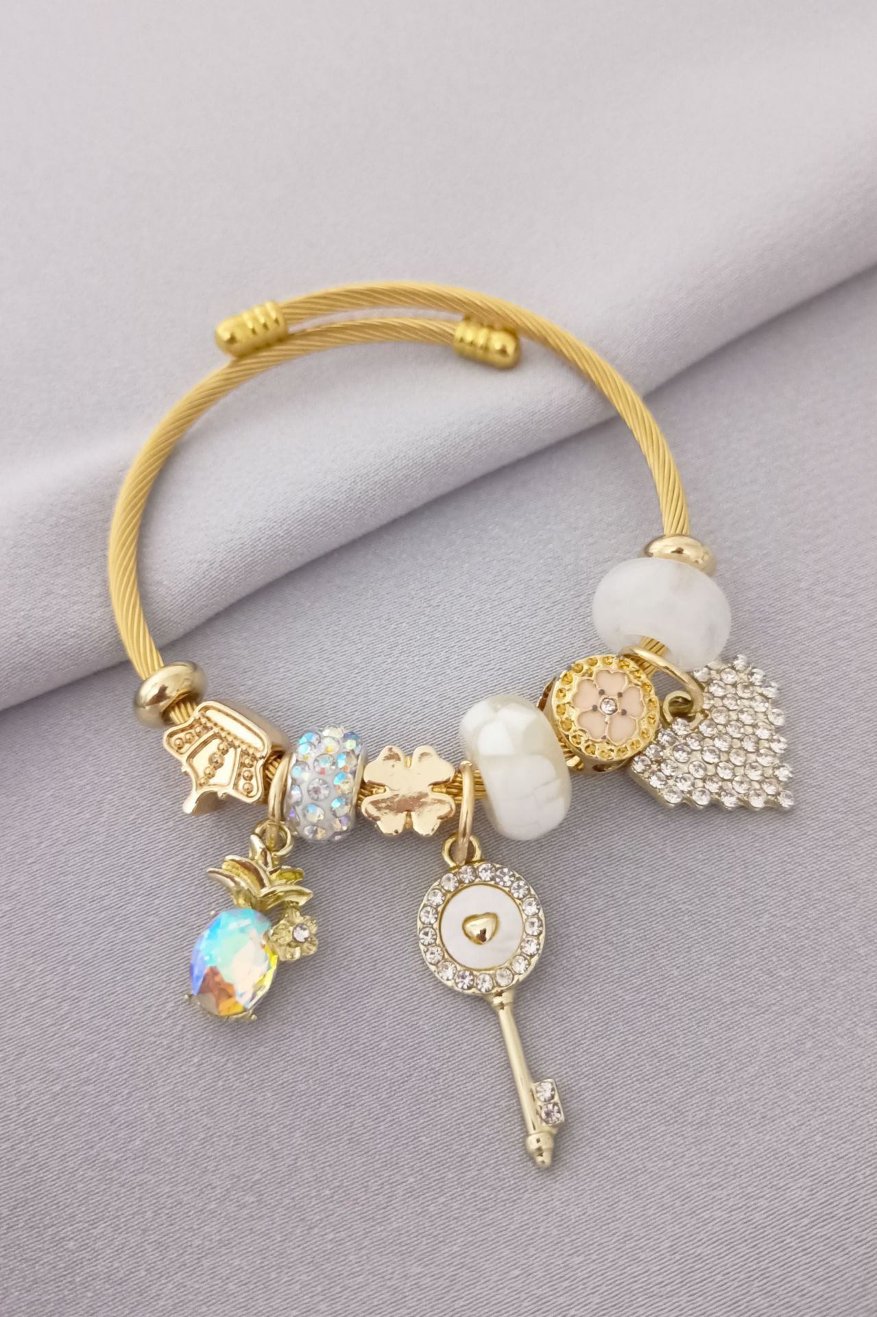 Çelik pandora bileklik gold