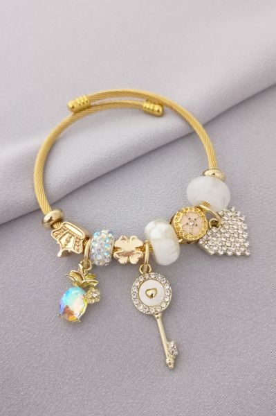 Çelik pandora bileklik gold