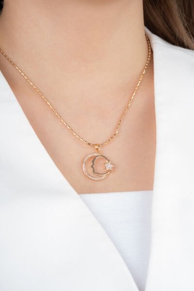 XUPİNG Atatürk Siluetli Ay Yıldız Xuping Kolye ucu (Zincir Dahil Değildir)